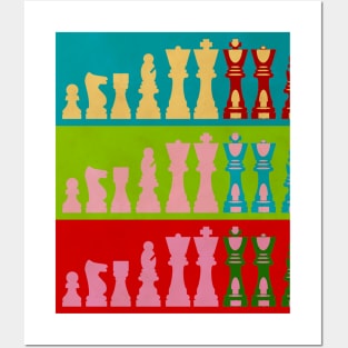 Chess Game Lover Pop Art Style Design Queen King Pawl Gift for him Idea Posters and Art